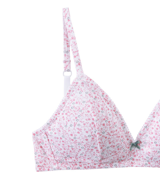 Gepolsterter Mädchen-BH weiss ECUME/weiss MULTICO