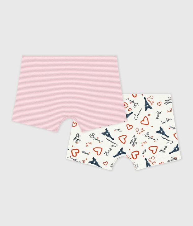 Set Kinder-Shortys aus Baumwolle mit Paris-Motiv vielfarbig