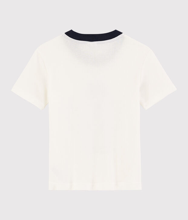 Kurz&auml;rmeliges Kinder-T-Shirt aus Baumwolle f&uuml;r Jungen weiss