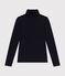 Damen-Rollkragenshirt "L'Iconique mit Zierstrick blau SMOKING