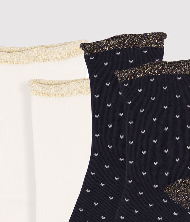 Set aus 2 Paar Kinderstr&uuml;mpfen f&uuml;r M&auml;dchen vielfarbig