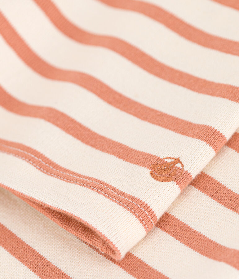 Gekn&ouml;pftes Streifenshirt aus Baumwolle f&uuml;r Damen naturfarben/rosa