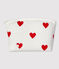 Baby-Kulturtasche aus Baumwolle mit roten Herzen weiss MARSHMALLOW/rot TERKUIT