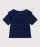 Mädchen-T-Shirt aus geflammtem Jersey blau MEDIEVAL