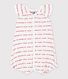 Baby-Kurzoverall von Petit Bateau – seitlicher Aufdruck „Je t’aime“.