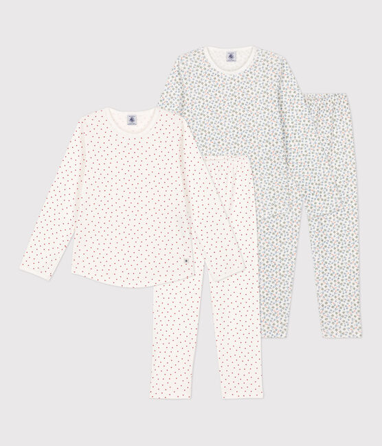 2er-Set Kinderpyjamas aus Baumwolle mit Blumenmotiv für Mädchen variante 1