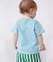 Kurzärmeliges Baby-T-Shirt aus einfarbiger Baumwolle blau AQUATIC