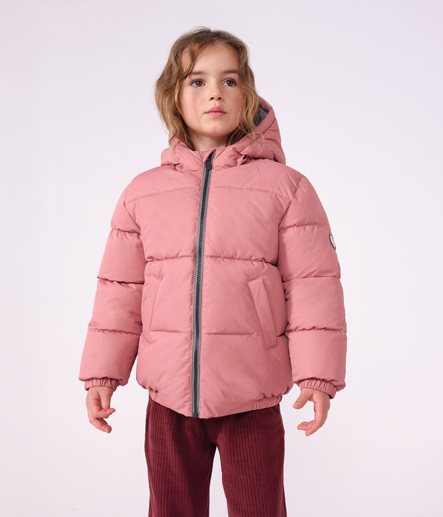 Einfarbige Kinder-Winterjacke rosa