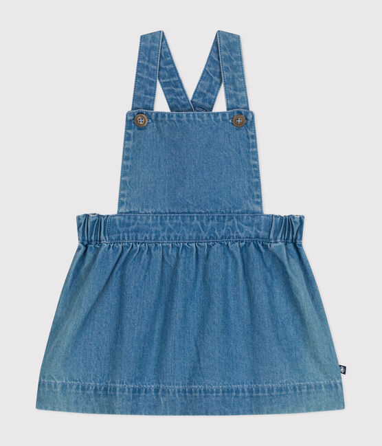 Ärmelloses Babykleid aus leichtem Denim blau DENIM CLAIR