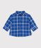 Baby-Hemd aus Flanell mit Karomuster blau/naturfarben