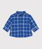 Baby-Hemd aus Flanell mit Karomuster blau/naturfarben