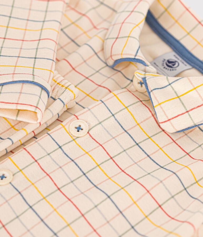 Kinder-Pyjama aus Baumwolle mit Karomuster weiss AVALANCHE/ MULTICO