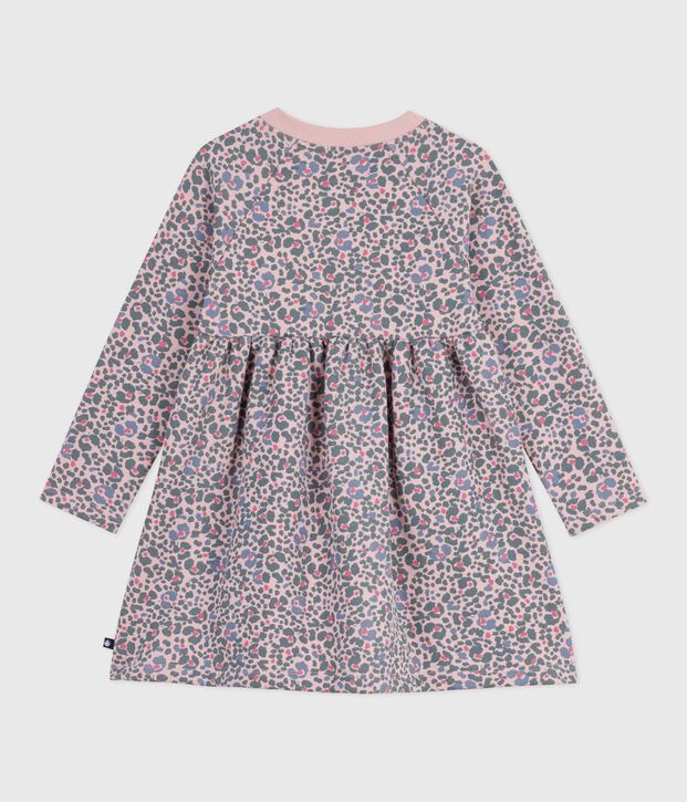 Lang&auml;rmeliges Kinder-Kleid aus Baumwolle rosa/vielfarbig