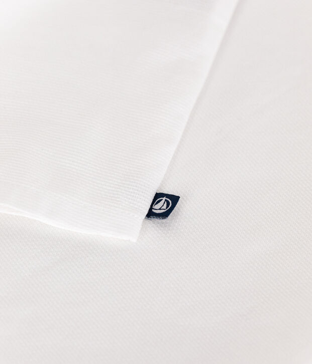 Lang&auml;rmelige Kinder-Bluse aus Leinenstoff f&uuml;r M&auml;dchen weiss