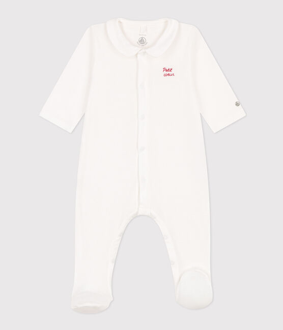 „Petit Coeur“-Pyjama aus Baumwolle weiss MARSHMALLOW