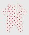 Wattierter Baby-Overall aus Baumwolle mit Herzmotiv weiss MARSHMALLOW/rot TERKUIT