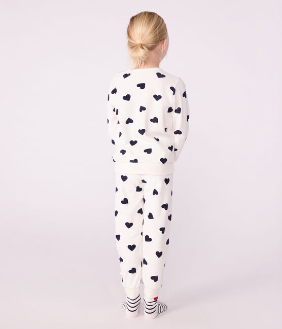 Kinder-Pyjama aus Baumwoll-Frottee mit Herz-Motiv blau MILK/ SOIR