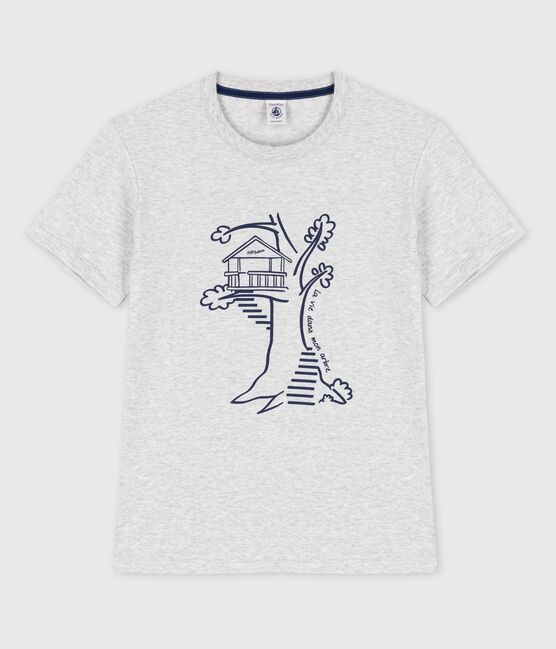 Kurzärmeliges Kinder-T-Shirt aus Baumwolle für Jungen grau POUSSIERE CHINE