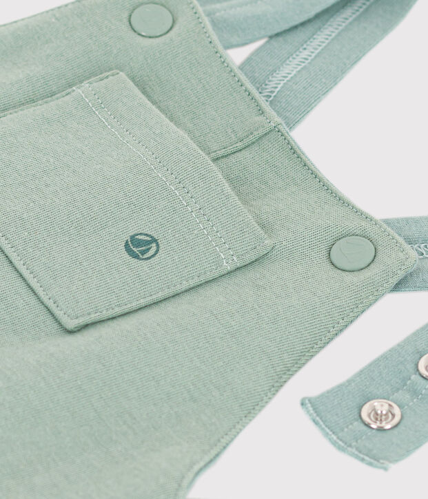 Lange Baby-Latzhose aus dichtem Jersey gr&uuml;n
