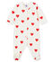 Baby-Strampler aus Molton für Mädchen weiss MARSHMALLOW/rot TERKUIT
