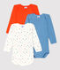 3er-Set langärmelige Baby-Bodys aus Bio-Baumwolle