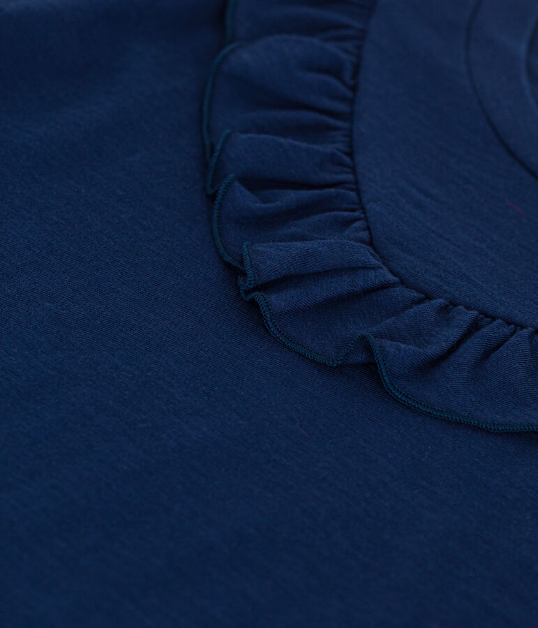 M&auml;dchen-T-Shirt aus geflammtem Jersey blau MEDIEVAL