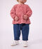 Baby-Hose aus einfarbigem Denim mit Herzstickerei blau