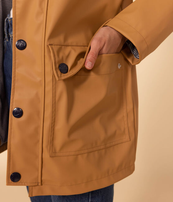 Regenjacke aus recyceltem Material und Bio-Baumwolle beige TOURONE