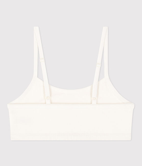 Unifarbenes Damen-Bustier aus Baumwolle und Elastan weiss MARSHMALLOW