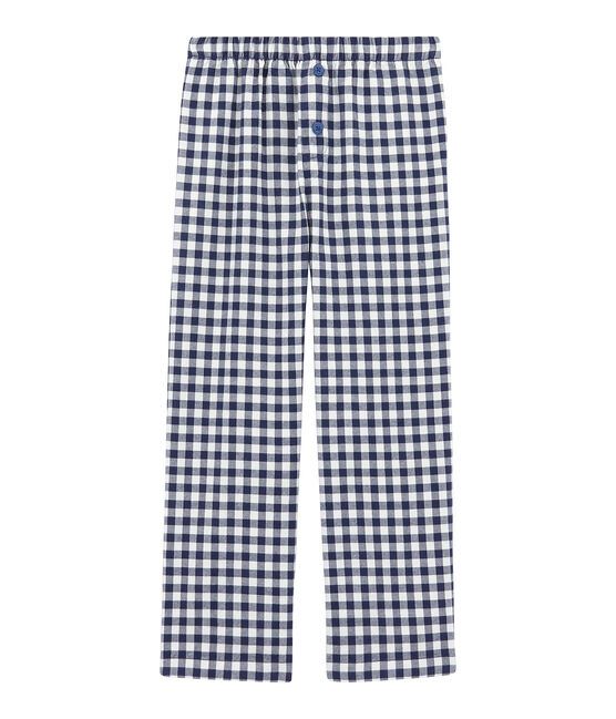 Pyjamahose für Jungen weiss LAIT/blau MEDIEVAL