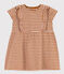 Kurzärmeliges Babykleid aus gestreiftem geflammtem Jersey TOAST/ DOLL