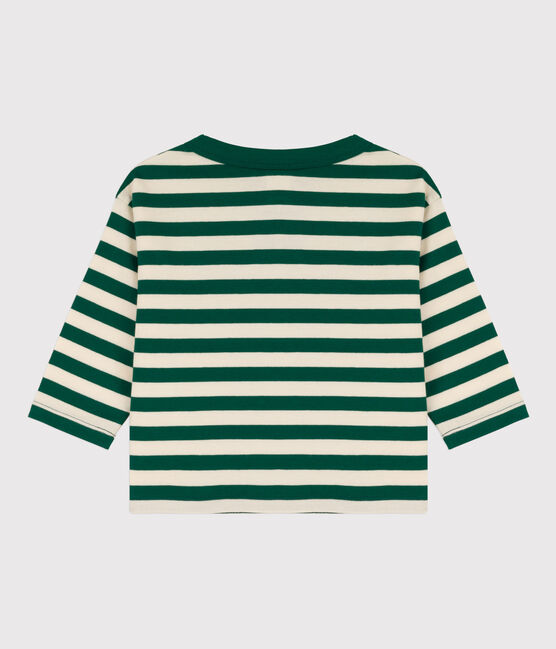 Langärmeliges Baby-T-Shirt aus Baumwolle EVERGREEN/ AVALANCHE