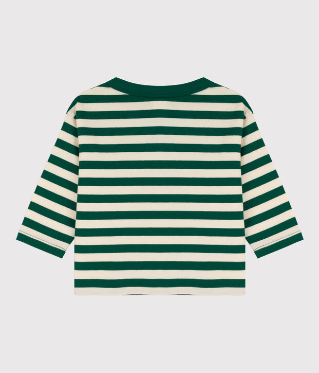 Lang&auml;rmeliges Baby-T-Shirt aus Baumwolle gr&uuml;n/naturfarben