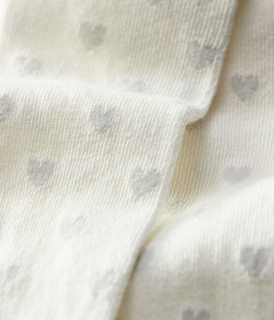 Baby-Strumpfhose. weiss MARSHMALLOW/grau ARGENT