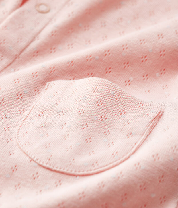 Baby-Cardigan aus Rippstrick f&uuml;r M&auml;dchen rosa/weiss