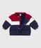 Leichte Baby-Winterjacke einfarbig im Colorblock blau SMOKING/weiss MULTICO