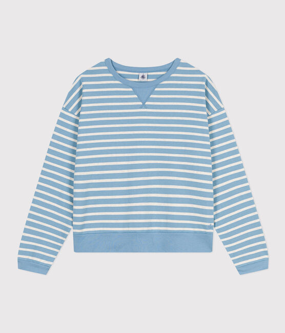 Sweatshirt aus Baumwolle mit Matrosenmuster für Damen AZUL/ MONTELIMAR