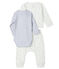 3-teiliges Baby-Set aus Doppeljersey, Unisex weiss MARSHMALLOW/blau TOUDOU/ MULTICO