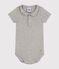Kurzärmeliger Baby-Body mit Bubikragen aus Baumwolle grau CHATON CHINE