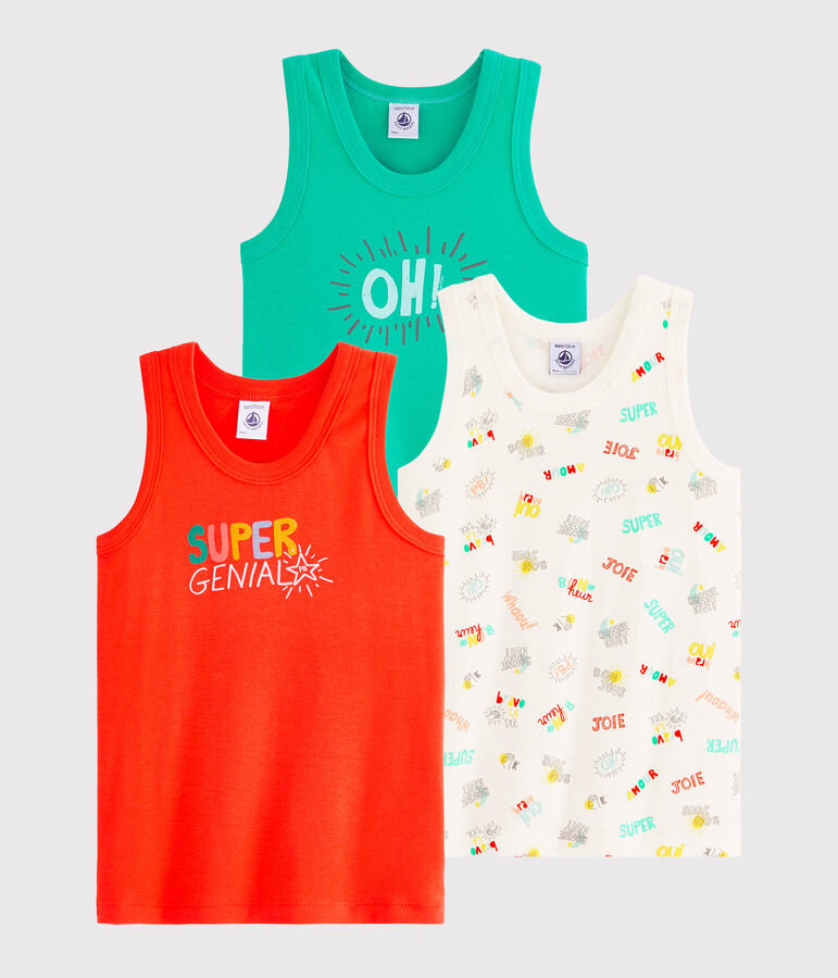 3er-Set Tanktops f&uuml;r kleine Jungen vielfarbig
