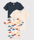 3er-Set kurzärmelige Baumwoll-T-Shirts