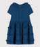 Kurzärmeliges Kleid aus Musselin für Kinder/Mädchen blau INCOGNITO