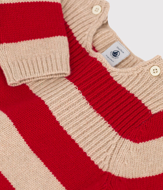 Babypullover aus Woll und Baumwollstrick TRENCH/ STOP