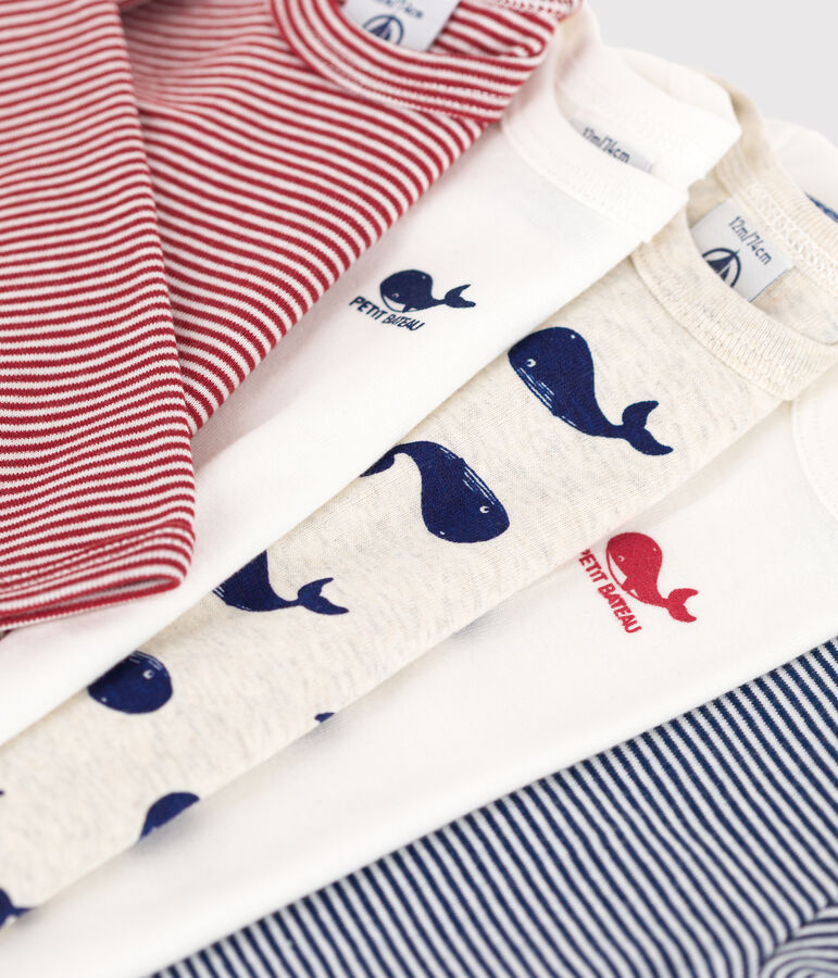 Lang&auml;rmelige Baby-Bodys aus Baumwolle mit Walmotiv im 5er-Set variante 1