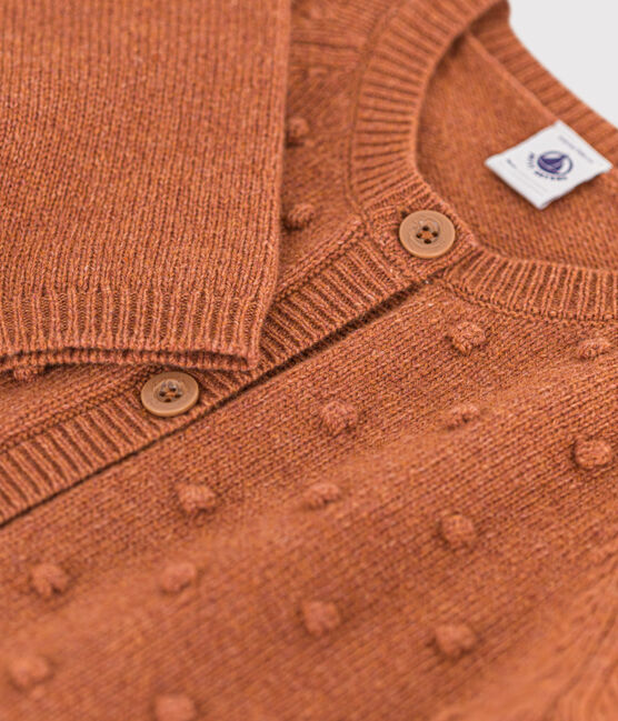 Kinder-Cardigan aus Wolle für Mädchen braun ECUREUIL