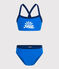 2-teiliger Kinder-Badeanzug für Mädchen blau SURF