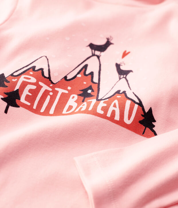 Kinder-Unterziehpullover aus Baumwolle f&uuml;r M&auml;dchen rosa