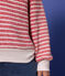 Gestreiftes Kinder-Sweatshirt weiss MARSHMALLOW/rot PEPS