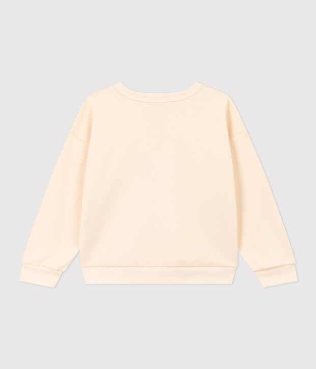 Kinder-Hoodie aus Molton f&uuml;r M&auml;dchen naturfarben