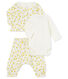 3-teiliges Baby-Set aus Wolle und Baumwolle für Mädchen